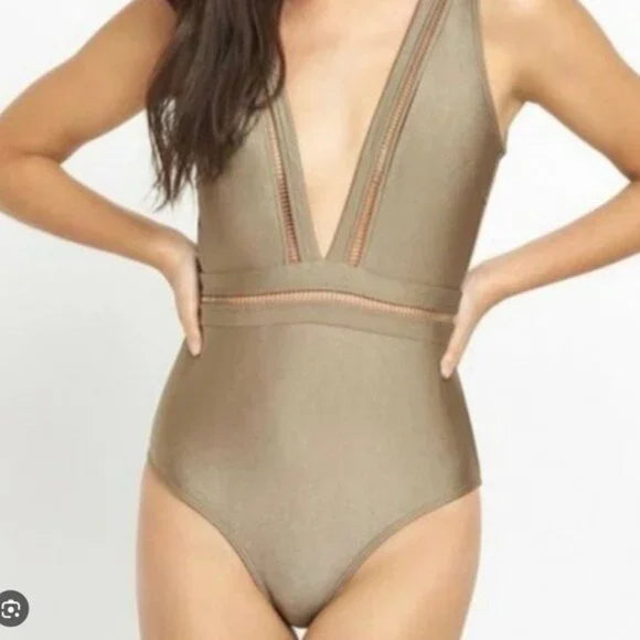 TED BAKER LONDON Plundge One Piece Khaki MSRP $139